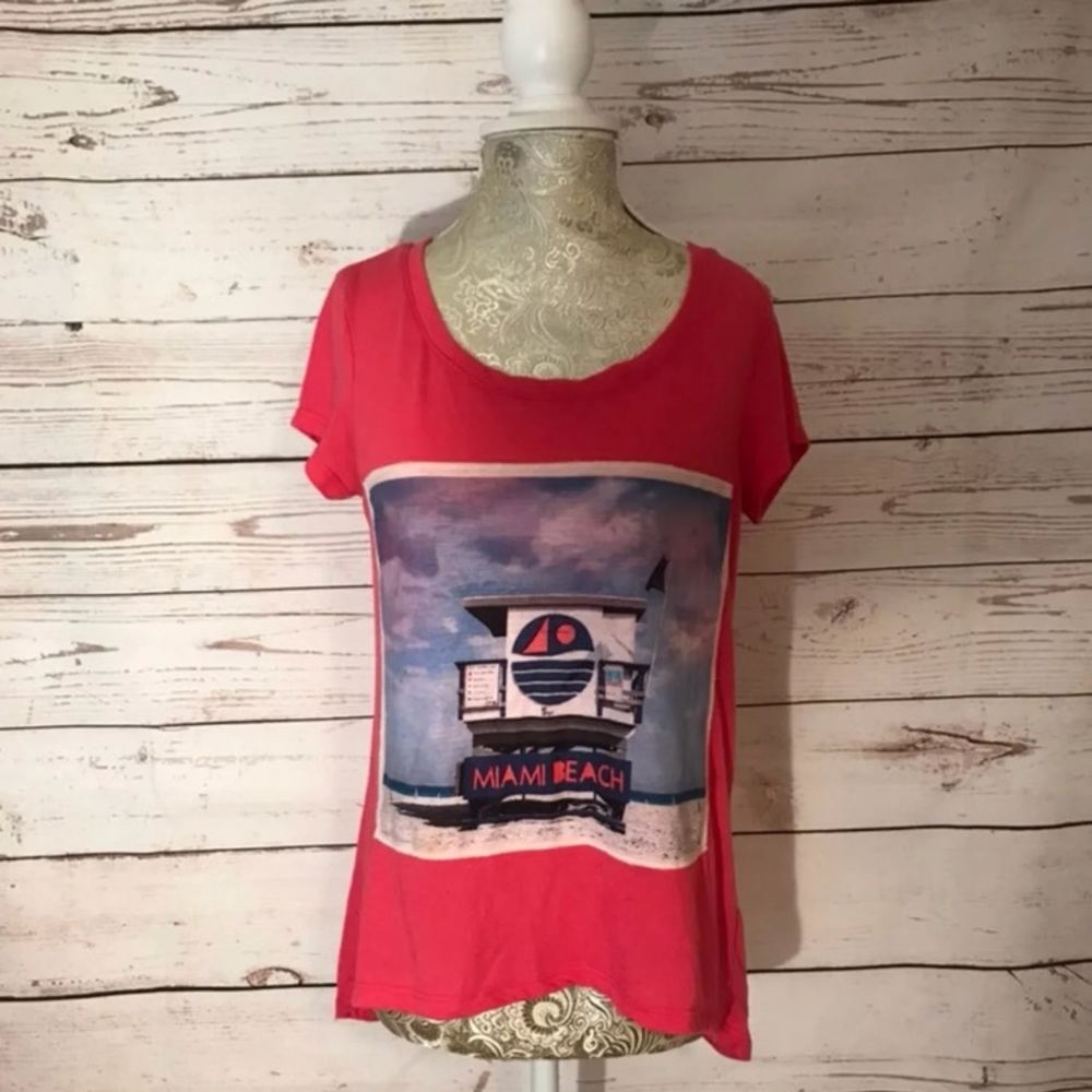 Miami Beach Pink Short Sleeve Top